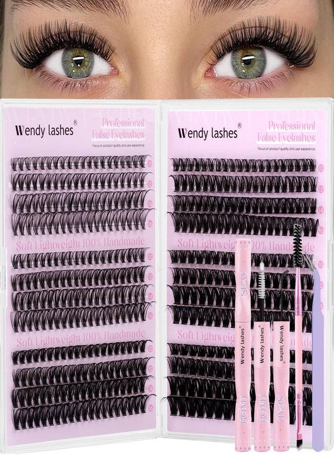WENDY LASHES Lash Clusters Kit 30D+40D+50D+60D+80D+100D Wispy Individual Lashes Kit D-Curly Volume Lash Extensions 10-16mm Natural DIY Cluster Lashes Kit for Beginners - Image 1